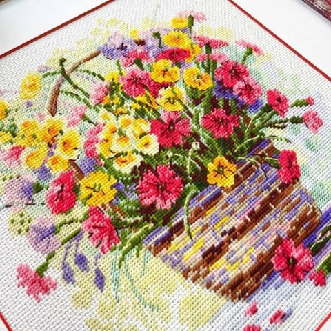 Siuvinėjimo kryželiu rinkinys „Žydinti vasara“ 25 x 25 cm