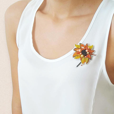 Segės „Saulėgrąža“ karoliukų siuvinėjimo rinkinys (Crystal Art, Preciosa)