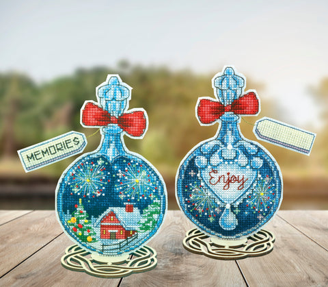 Charivna Mit kryželių rinkinys „Gyvenimo kvapas“ su karoliukais, 10,5×13,5 cm