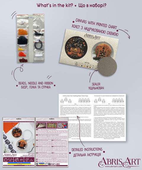 Abris Art mini siuvinėjimo karoliukais rinkinys Helovino dekoracijai