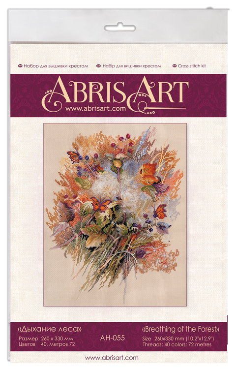 Abris Art kryželių rinkinys „Miško kvėpavimas“ – 14 ct kanva, 40 spalvų, 26×33 cm