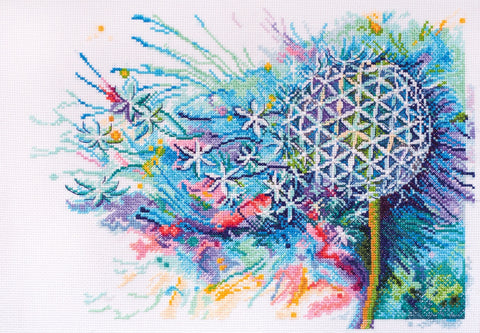 Abris Art „Slapta svaja“ kryželių siuvinėjimo rinkinys su PRECIOSA karoliukais, 36×25 cm