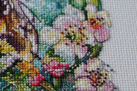 Abris Art siuvinėjimo rinkinys Karamelinis voratinklis 14 ct su PRECIOSA karoliukais