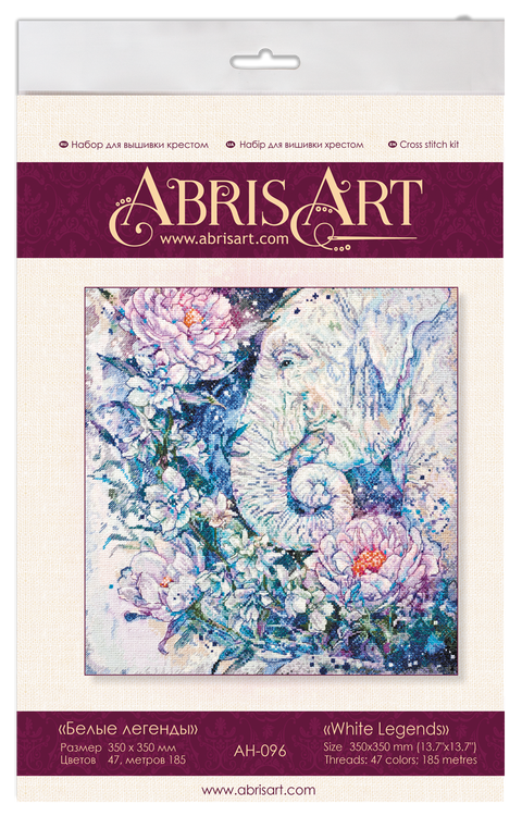 White Legends – Abris Art 14 ct kryželių siuvinėjimo rinkinys, 35×35 cm, 47 spalvų