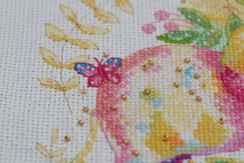 Abris Art siuvinėjimo rinkinys „Švelnūs jausmai“, 14 ct (16×24 cm) su PRECIOSA karoliukais