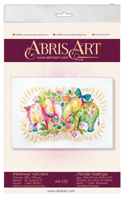 Abris Art siuvinėjimo rinkinys „Švelnūs jausmai“, 14 ct (16×24 cm) su PRECIOSA karoliukais