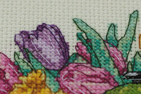 Abris Art kryželių rinkinys "Uogų keksiukai" 14 ct, 17×14 cm, 35 spalvų