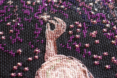 Abris Art siuvinėjimo rinkinys „Norų žvaigždė“ — juoda drobė 14 ct, 20×38 cm