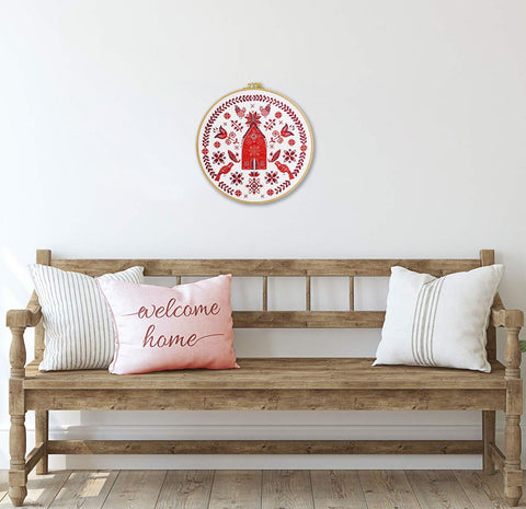 Abris Art siuvinėjimo rinkinys „Jauku“ su PRECIOSA karoliukais, Zweigart 14 ct kanva 30×30 cm