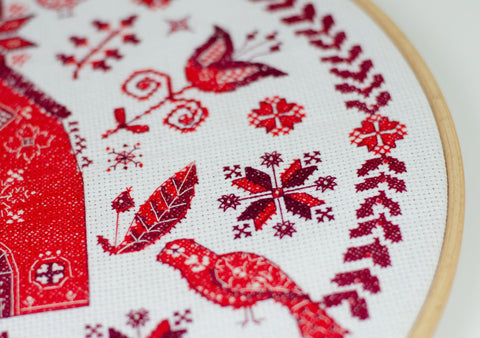 Abris Art siuvinėjimo rinkinys „Jauku“ su PRECIOSA karoliukais, Zweigart 14 ct kanva 30×30 cm