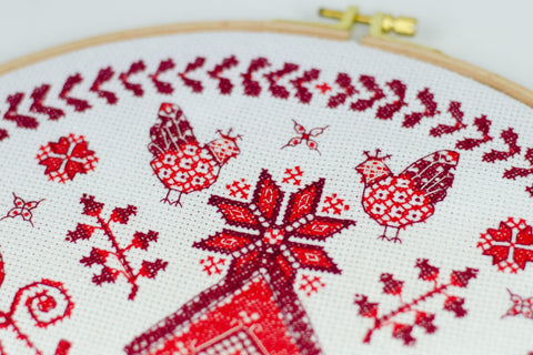 Abris Art siuvinėjimo rinkinys „Jauku“ su PRECIOSA karoliukais, Zweigart 14 ct kanva 30×30 cm