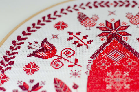 Abris Art siuvinėjimo rinkinys „Jauku“ su PRECIOSA karoliukais, Zweigart 14 ct kanva 30×30 cm