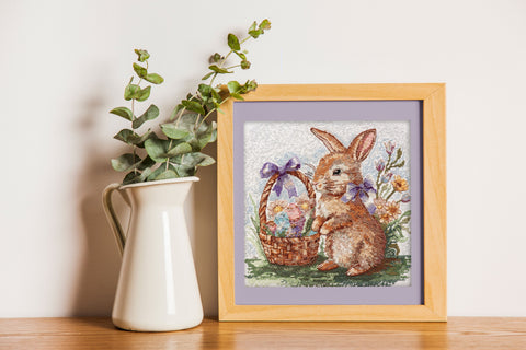 Kryželių siuvinėjimo rinkinys su karoliukais „Ieškant švenčių“ 19×19 cm