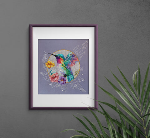 Siuvinėjimo rinkinys kryželiu „Rojaus paukštis“ 23×24 cm (Aida 14 ct), 40 spalvų