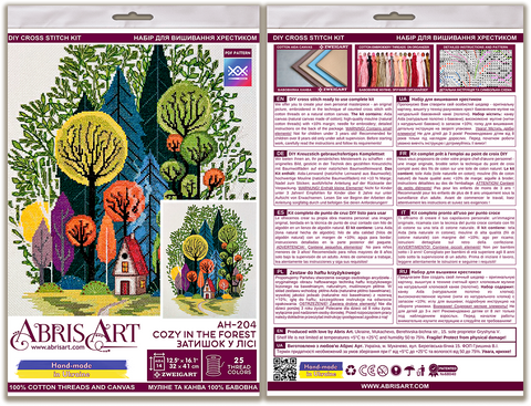 Abris Art kryželių rinkinys „Jauku miške“ — 14 ct, 32×41 cm, 25 spalvų