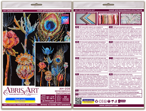 Abris Art siuvinėjimo rinkinys „Remembering“ — juoda 14 ct kanva, 22×30 cm, 34 spalvų