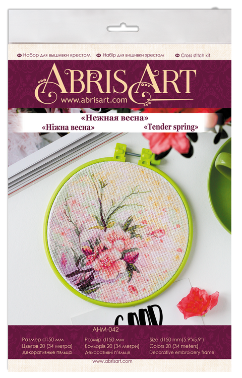 Abris Art kryželių rinkinys „Švelnus pavasaris“ 14 ct — 15×15 cm