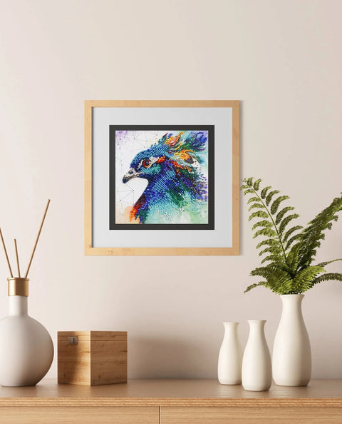 Abris Art siuvinėjimo karoliukais rinkinys „Išdidus povas“, 15×15 cm, Preciosa