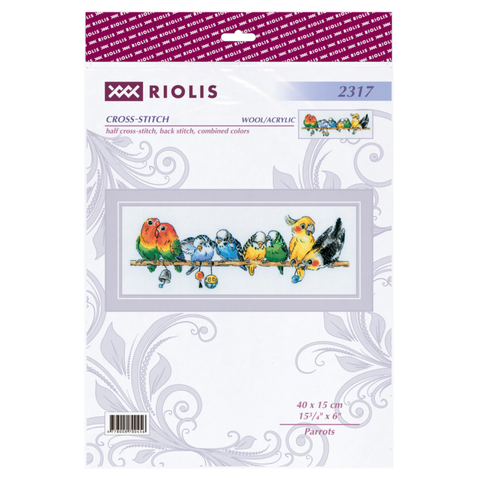 RIOLIS siuvinėjimo rinkinys „Parrots Cross“ papūgos, Nr. 2317