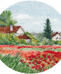 Aguonos — 15×15 cm siuvinėjimo komplektas su Zweigart Aida - kaSiulai.lt