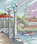 Aida 14 siuvinėjimo komplektas kryželiu — 23 spalvos, 21×17 cm, pradedantiesiems - kaSiulai.lt