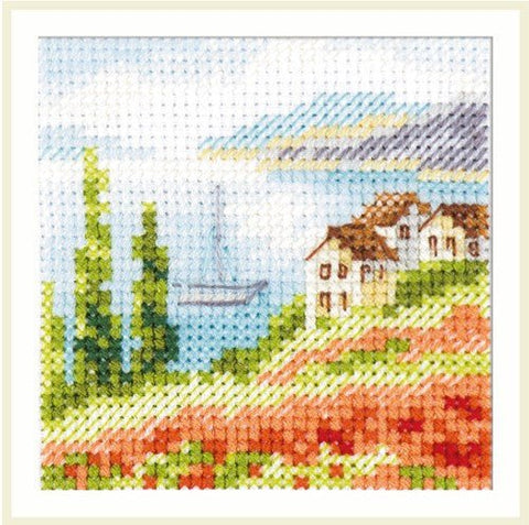 Alisa siuvinėjimo komplektas Aguonos prie jūros — Aida 14, 7×7 cm - kaSiulai.lt
