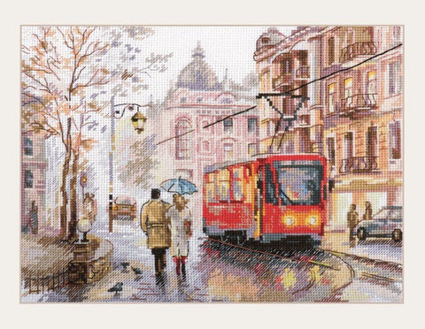 Alisa siuvinėjimo komplektas „Spalis mieste“, Aida 16, 23×17 cm - kaSiulai.lt