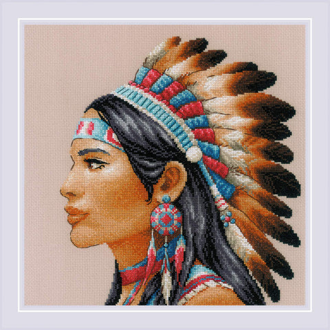 RIOLIS siuvinėjimo rinkinys "Amazing Women. America" – 27 spalvų, 30×30 cm, 14 ct AIDA