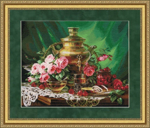 Arbata su medumi (S/SZH046) — Golden Fleece siuvinėjimo komplektas, 35.5×44.5 cm - kaSiulai.lt