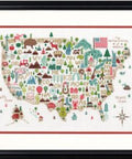 Aukštos kokybės kryželiu siuvinėjimo komplektas „Illustrated USA“, 35,5 × 25,4 cm - kaSiulai.lt