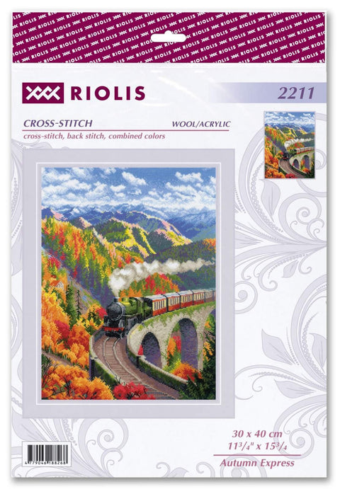 RIOLIS siuvinėjimo rinkinys "Autumn Express" Nr. 2211 (30×40 cm, 29 spalvų)