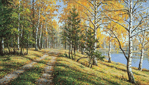 Deimantinės mozaikos rinkinys „Rudens peizažas“ 70 x 40 cm