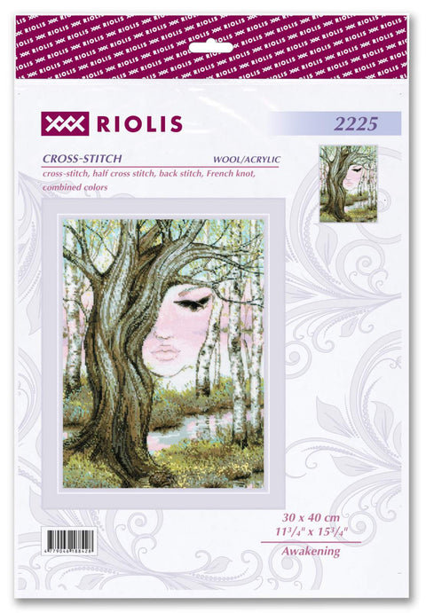 RIOLIS siuvinėjimo rinkinys "Awakening" – 30×40 cm, 15 spalvų vilnos/akrilo siūlai, 14 ct AIDA