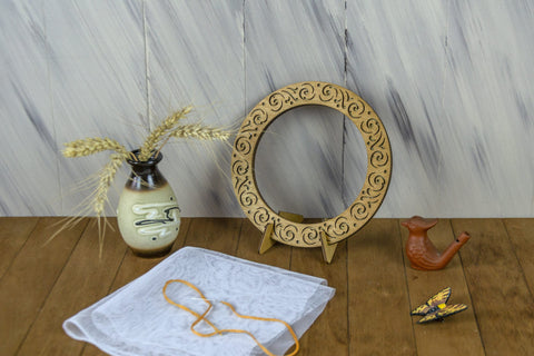 Ąžuolinis 18 cm magnetinis siuvinėjimo lankelis — kompaktiškas ir tvirtas - kaSiulai.lt