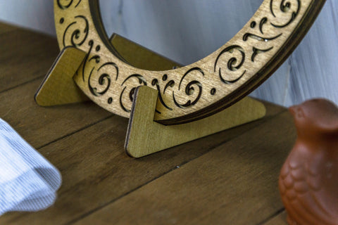 Ąžuolinis 18 cm magnetinis siuvinėjimo lankelis — kompaktiškas ir tvirtas - kaSiulai.lt