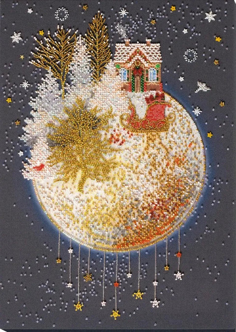 Abris Art biserių siuvinėjimo rinkinys „Kalėdinė pasaka“, 27×38 cm, su Preciosa karoliukais