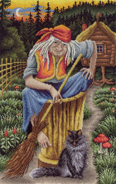 „Baba Jaga“ siuvinėjimo komplektas kryželiu — magiškam kūrybingumui - kaSiulai.lt