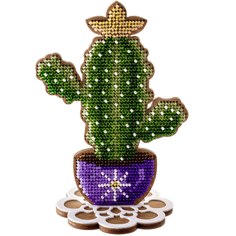 PRECIOSA karoliukų siuvinėjimo rinkinys ant medinio pagrindo su stoveliu, 10×14 cm (Wonderland Crafts)