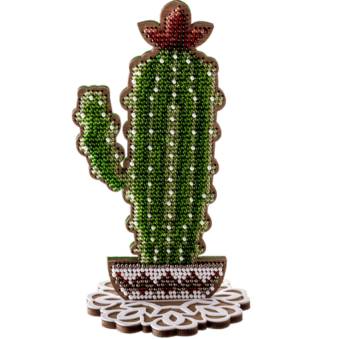 Wonderland Crafts PRECIOSA karoliukų siuvinėjimo rinkinys ant perforuotos medinės bazės su stoveliu 7,5×15 cm