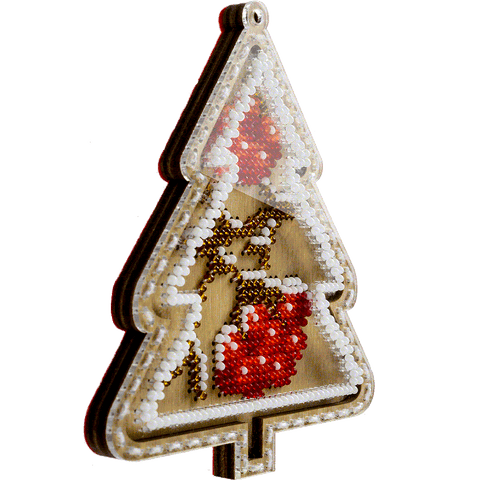 Wonderland Crafts medinis karoliukų siuvinėjimo rinkinys — kalėdinė eglutės dekoracija