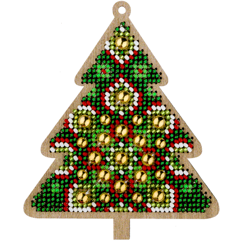 PRECIOSA karoliukų siuvinėjimo rinkinys ant medinio pagrindo 8,5×10,5 cm — 5 spalvų (Wonderland Crafts)