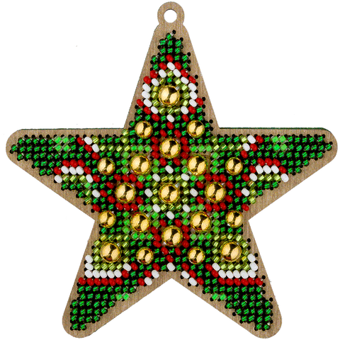 PRECIOSA karoliukų siuvinėjimo rinkinys ant medinio pagrindo, 9×9 cm — Wonderland Crafts