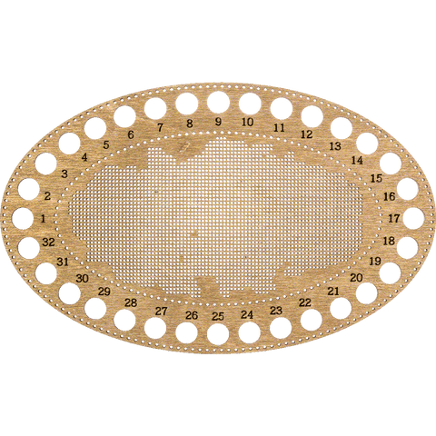 Perforuota medinė siuvinėjimo plokštė 13×20 cm (schema viduje) — be siūlų