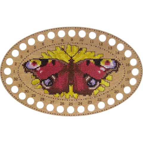 Medinis perforuotas siuvinėjimo kryželių rinkinys 13×20 cm, be siūlų