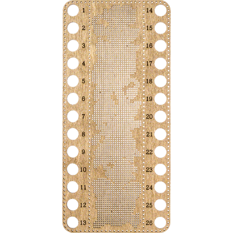 Perforuotas medinis siuvinėjimo ruošinys kryželiu 9,5×20 cm — be siūlų