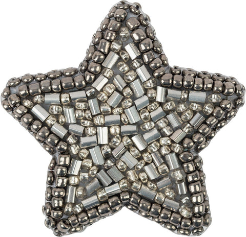 Brošės siuvinėjimo rinkinys kryželiu „Žvaigždė“ 4,5×4,5 cm - kaSiulai.lt