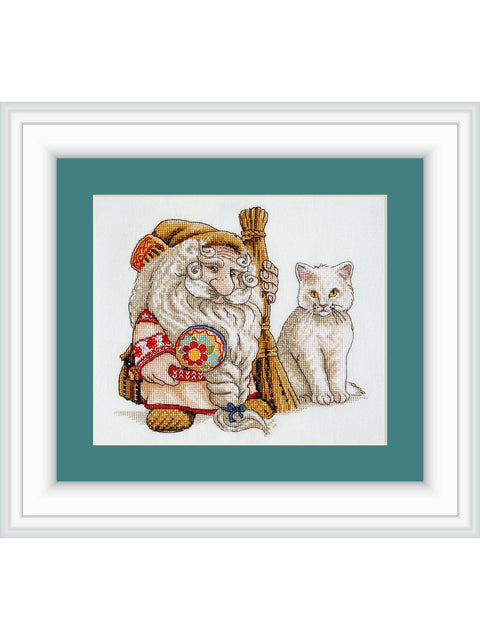 NeoCraft Brownie kryželių siuvinėjimo rinkinys su Zweigart audiniu, baig. dydis 19×21 cm
