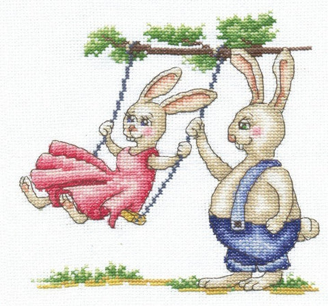 Bunnies First Date SANZ - 39 – Andrianos siuvinėjimo komplektas (15×15 cm) - kaSiulai.lt