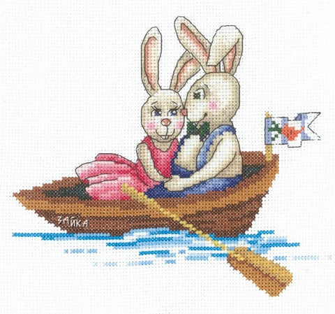 Bunnies My Darling SANZ - 37 — Andriana siuvinėjimo komplektas (17×15.5 cm) - kaSiulai.lt