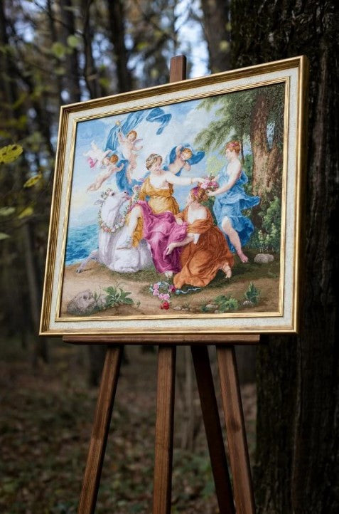 Skaičiuojamo kryželiu siuvinėjimo rinkinys „Pagrobimas“ S/MK093 – kūrybinis rankdarbių komplektas